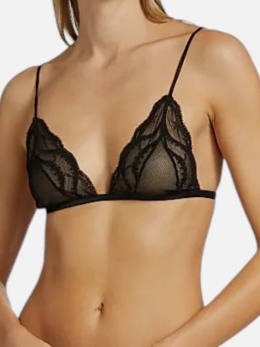 Kiki De Montparnasse Women's Black Voltaire Soft Lace Bra Size M